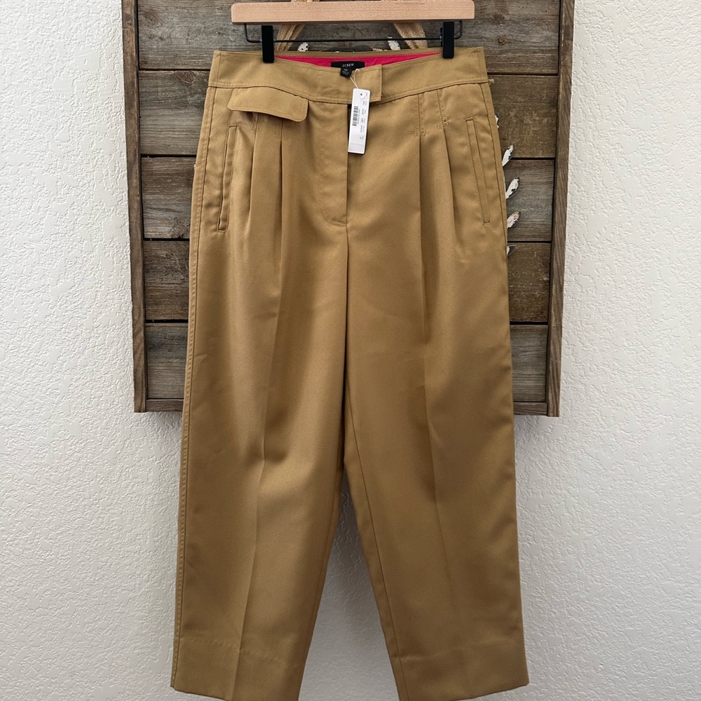 J. Crew Tapered Tan Khaki Chinos‎ work pants ladies size 10 NWT AJ438
